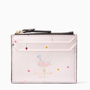 NWT Kate Spade Pink Printed Card Case